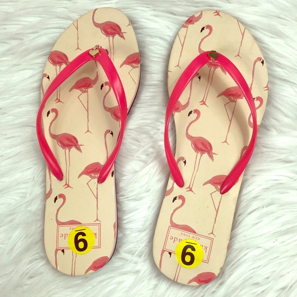 kate spade flamingo flip flops